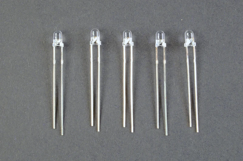 5 x LED rot klar 3 mm