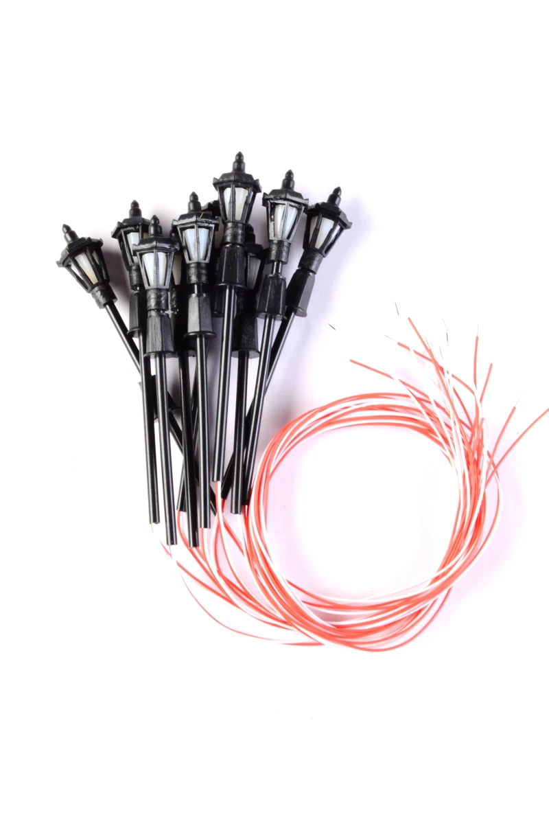 10 x LED-Parklaterne groß, H0